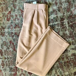 A&F Sloane Tailored Wide Leg Pant, Brown, 28 Long